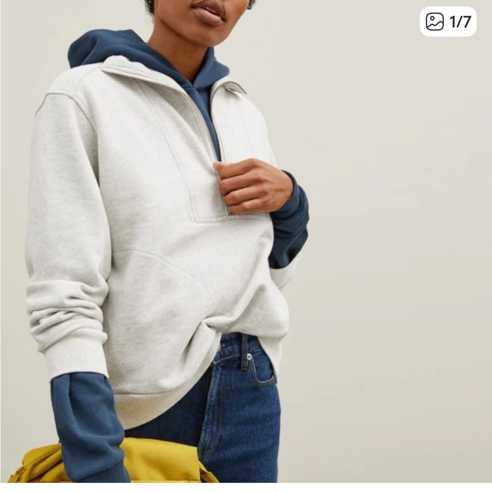 Everlane Grey Half Zip Sweatshirt